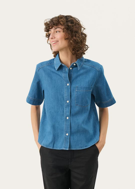 Part Two NiclaPW Shirt Medium Blue Denim