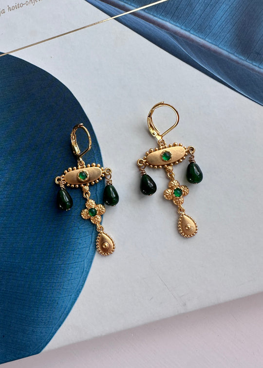Plissé Copenhagen Delize mini earring petrol