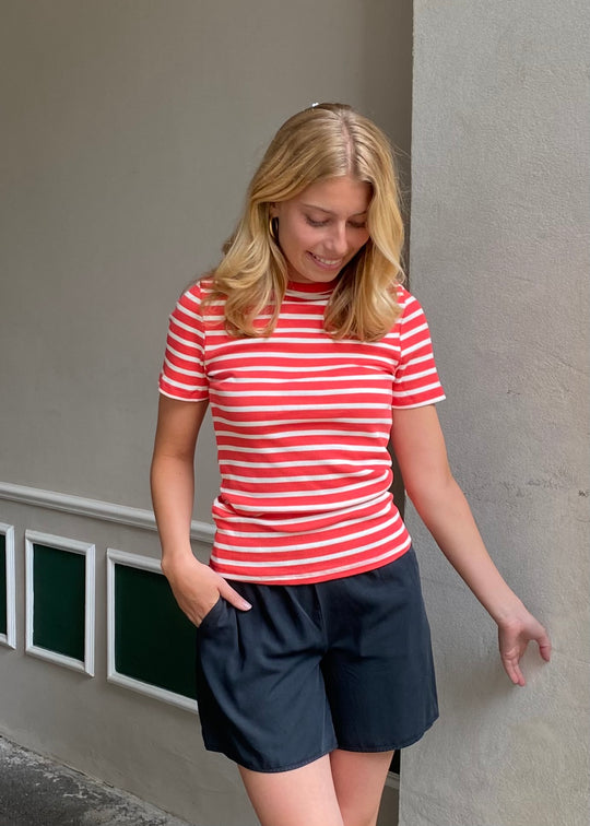 Saint Tropez Astersz SS Stripe T-skjorte Cayenne
