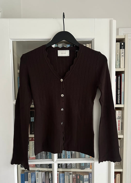 Neo Noir Clara Stitch Knit Blouse Dark Brown