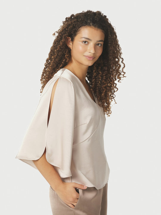 Neo Noir Remana Heavy Sateen Blouse Champagne