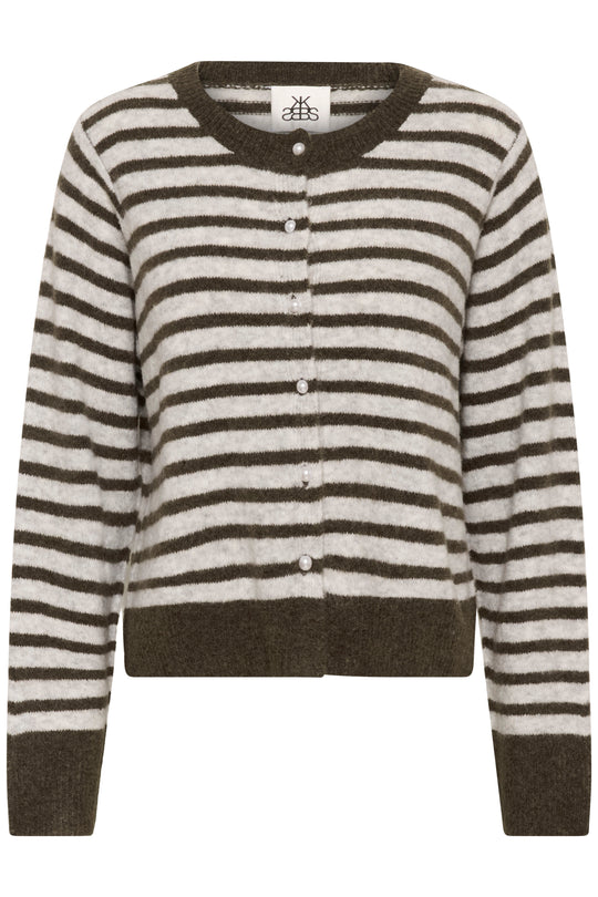 Karen by Simonsen KBNoabelle stripe Cardigan Chocolate Chip Melange Stripe
