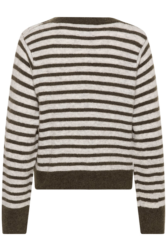 Karen by Simonsen KBNoabelle stripe Cardigan Chocolate Chip Melange Stripe