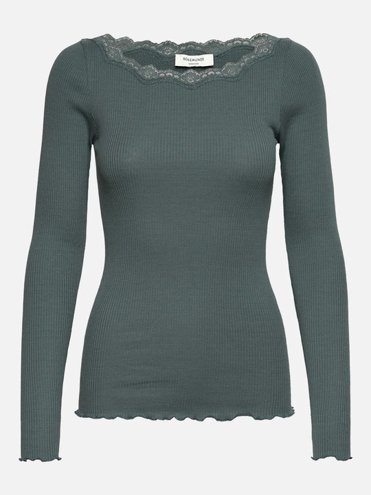 Rosemunde Baybay LS Boatneck Lace T-shirt Balsam Green