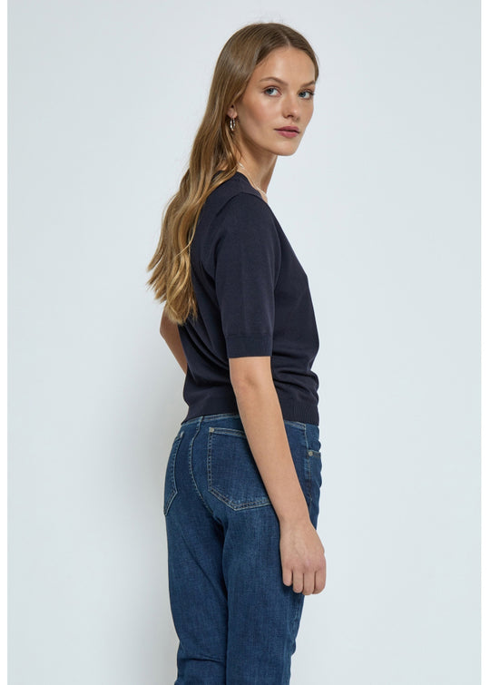 MSMilla V-Neck Knit Tee black iris (navy)