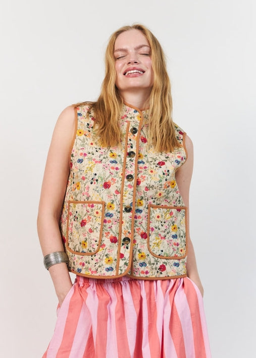 Lollys Laundry CairoLL Quilted Vest Flower Print