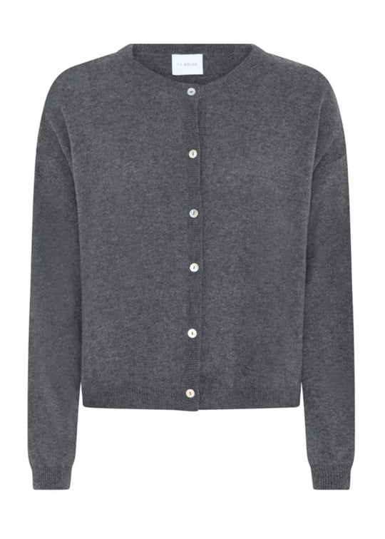 La Rouge Cassandra Knit Cardigan Dark Grey Melange