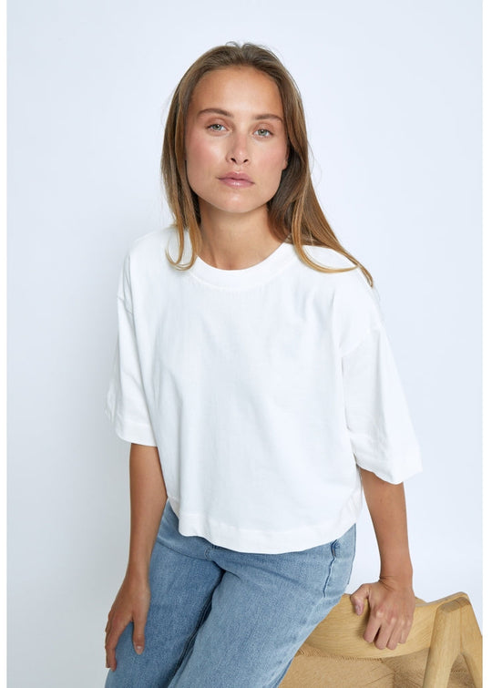 Minus MSGamma Cropped GOTS T-shirt Cloud Dancer
