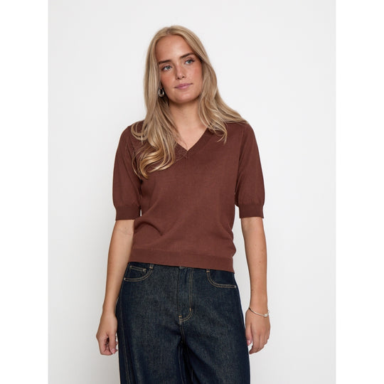 MSMilla V-Neck Knit Tee Tiramisu
