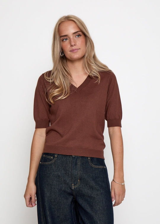 MSMilla V-Neck Knit Tee Tiramisu