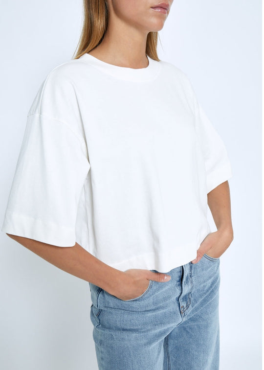 Minus MSGamma Cropped GOTS T-shirt Cloud Dancer