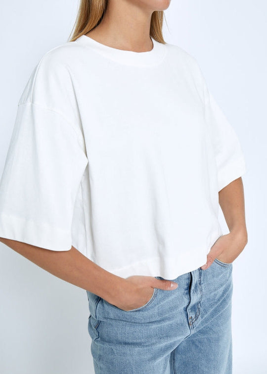 Minus MSGamma Cropped GOTS T-shirt Cloud Dancer