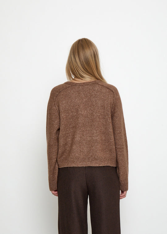 Peppercorn PCTirna RWS V-neck Pullover Walnut Melange