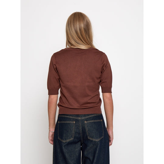MSMilla V-Neck Knit Tee Tiramisu