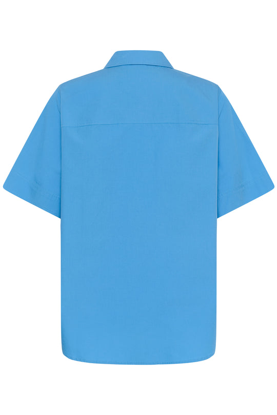 My Essential Wardrobe SunnaMW Boxy SS Shirt Silver Lake Blue