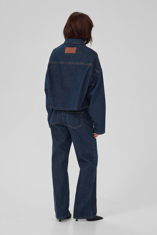 My Essential Wardrobe MWMalle 139 Deco Denim Jacket Dark Blue