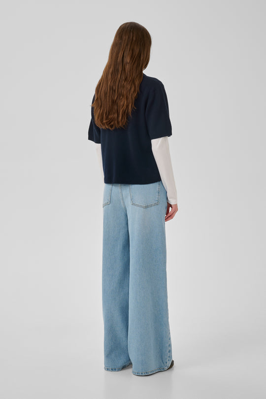 My Essential Wardrobe MWJola Knit Pullover SS Dark Sapphire Blue