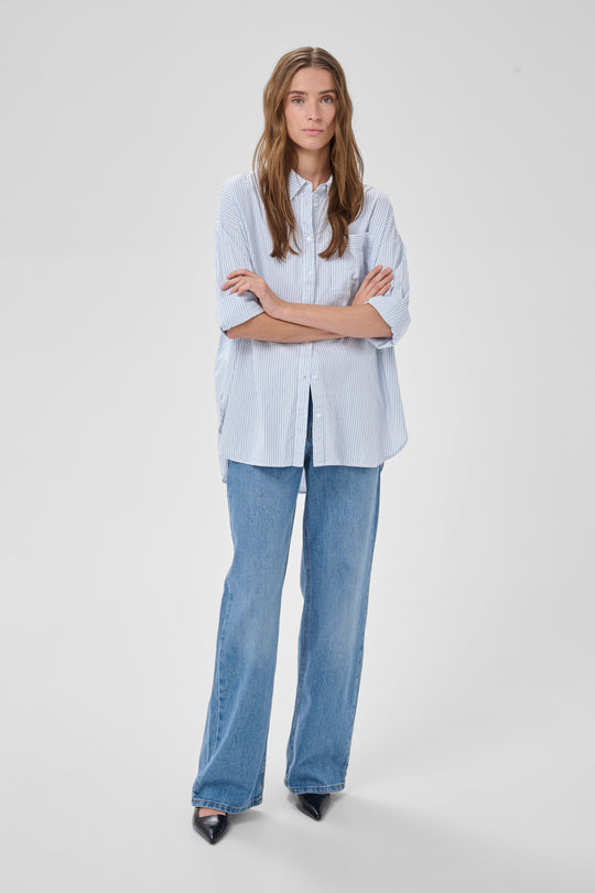 My Essential Wardrobe MWFeline Boxy Shirt blue
