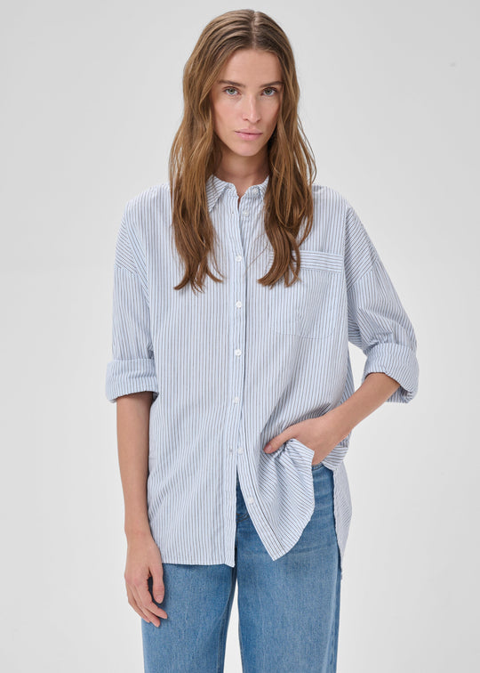 My Essential Wardrobe MWFeline Boxy Shirt blue