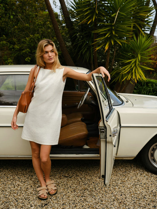 Neo Noir Bruna Ramie Dress Off White