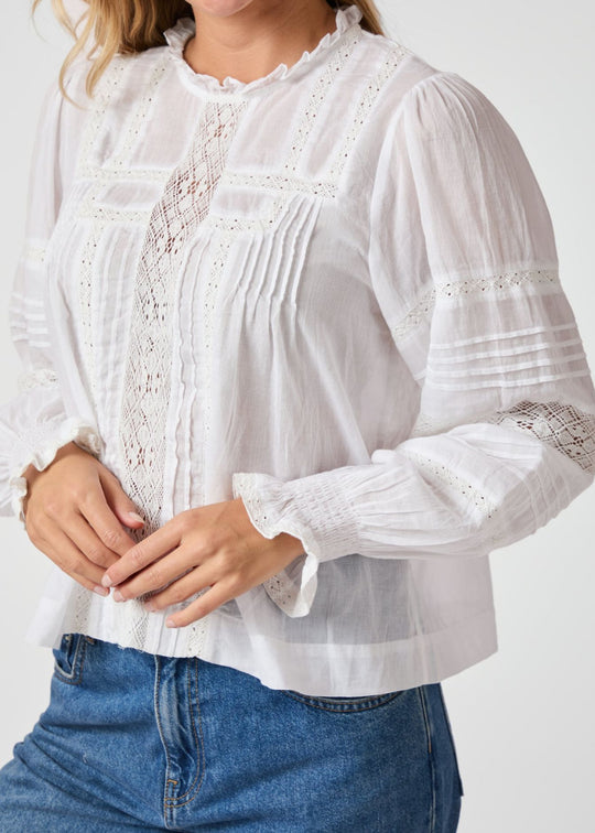 Neo Noir Ebba S Voile Blouse White