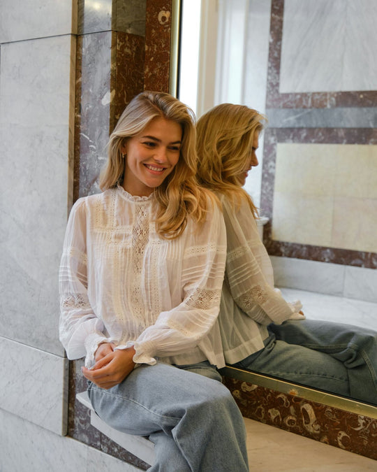 Neo Noir Ebba S Voile Blouse White