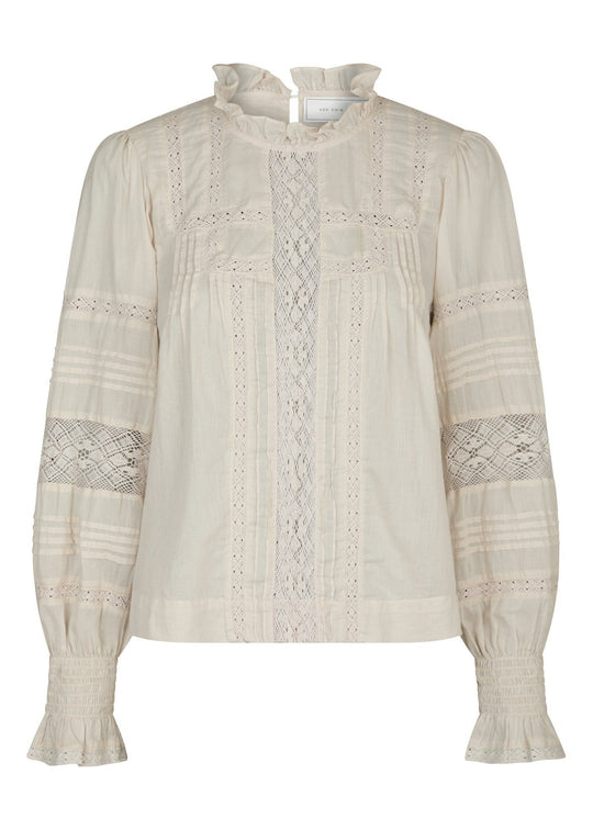 Neo Noir Ebba S Voile Blouse Ivory