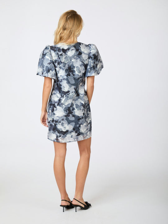 Neo Noir Sika Brocade Floral dress grey