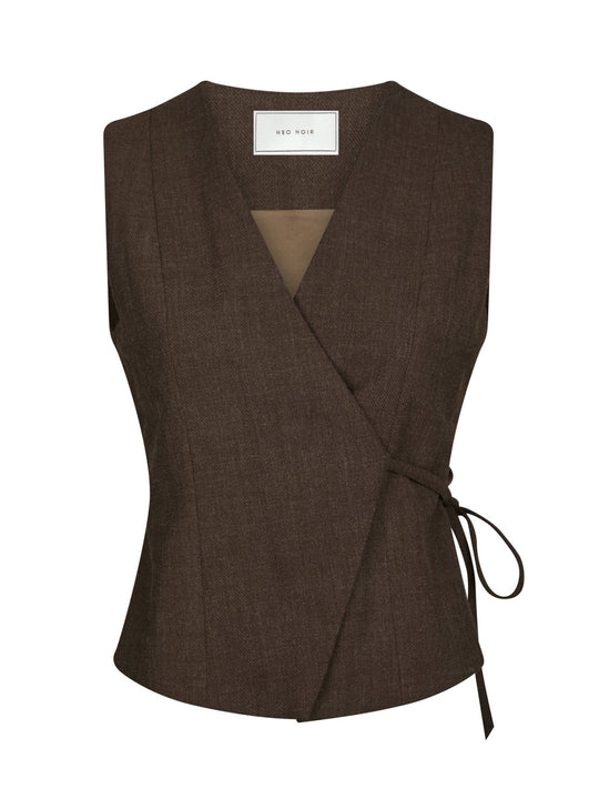 Neo Noir Samara Melange Waistcoat Brown Melange