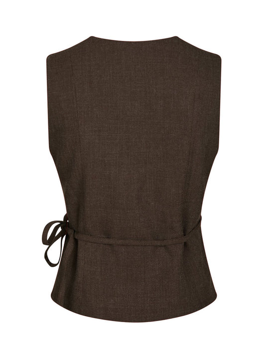 Neo Noir Samara Melange Waistcoat Brown Melange