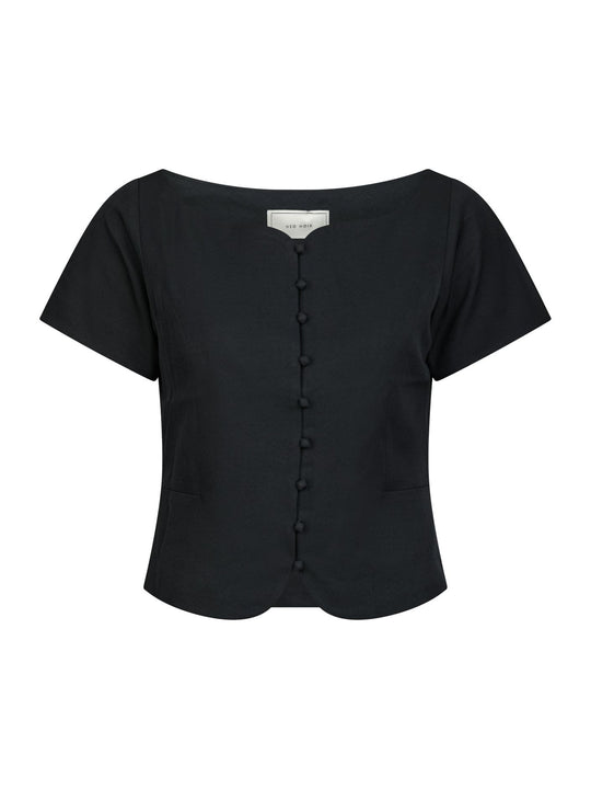Neo Noir Tango Structure Top dark navy