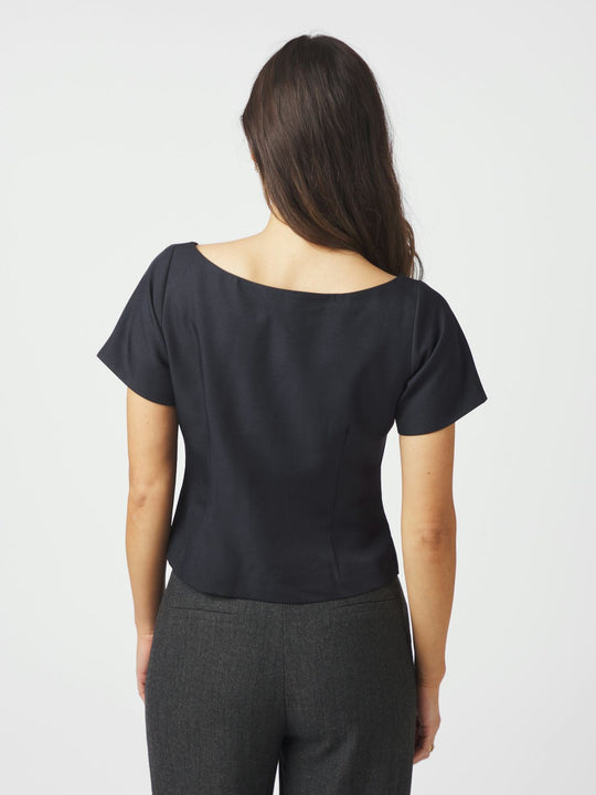 Neo Noir Tango Structure Top dark navy