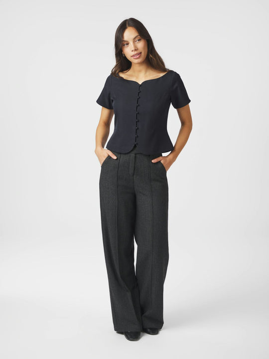 Neo Noir Tango Structure Top dark navy