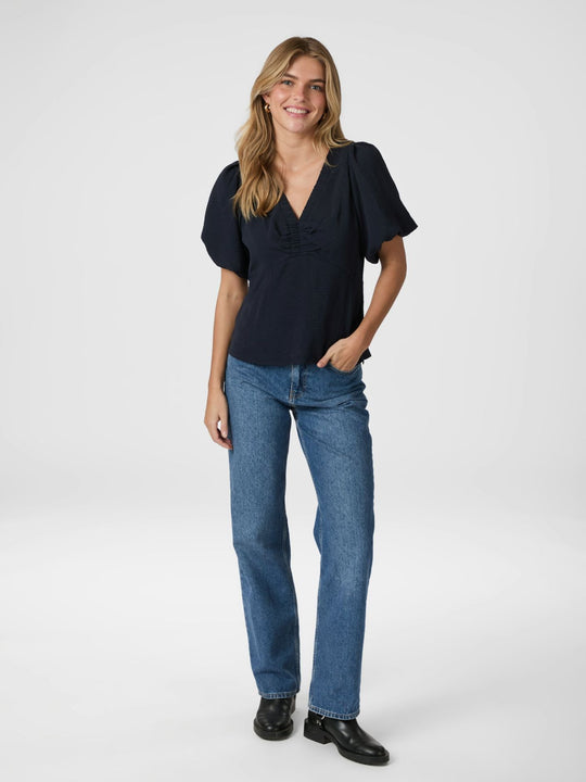 Neo Noir Irina Structure Blouse Navy