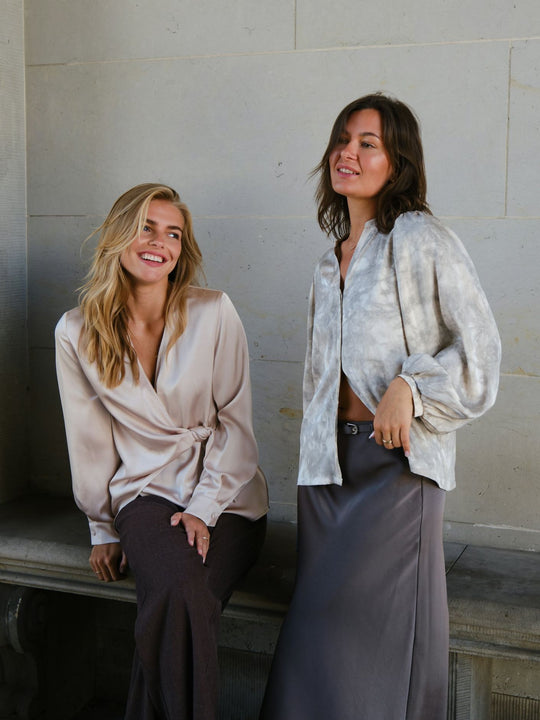 Neo Noir Petris Heavy Sateen Blouse Champagne