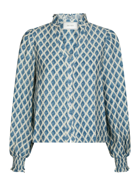 Neo Noir Delsie Print Blouse smoke blue