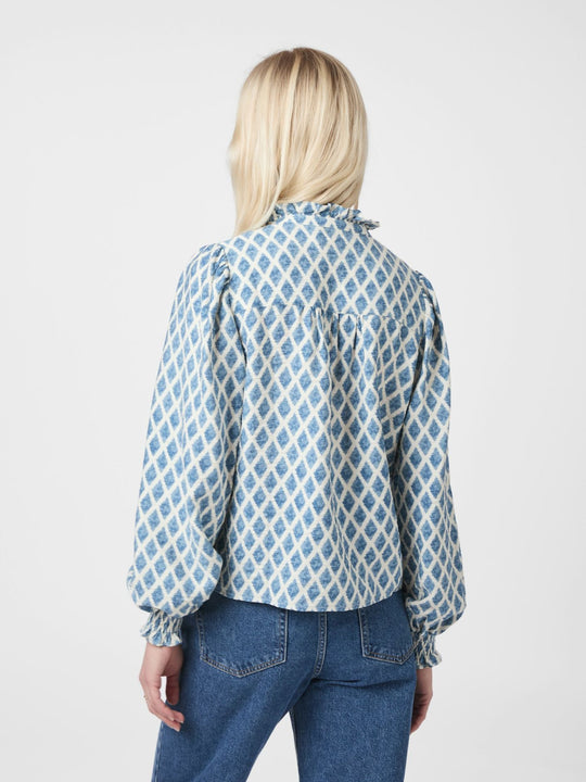 Neo Noir Delsie Print Blouse smoke blue