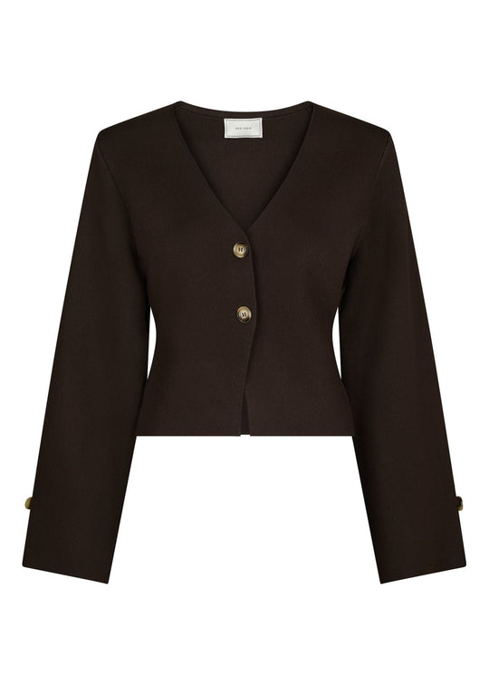 Neo Noir Fulvia Knit Blouse Dark Brown