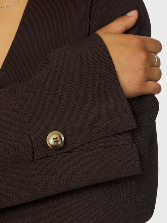 Neo Noir Fulvia Knit Blouse Dark Brown