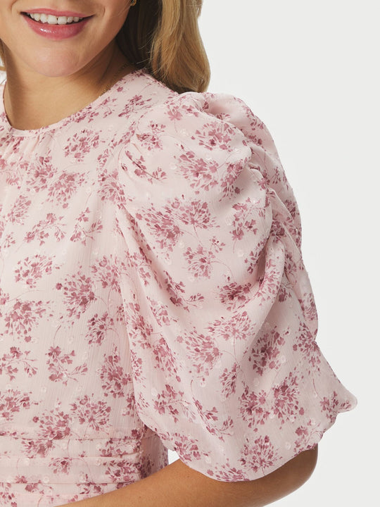 Neo Noir Kikka Chiffon Flower Dress Rose