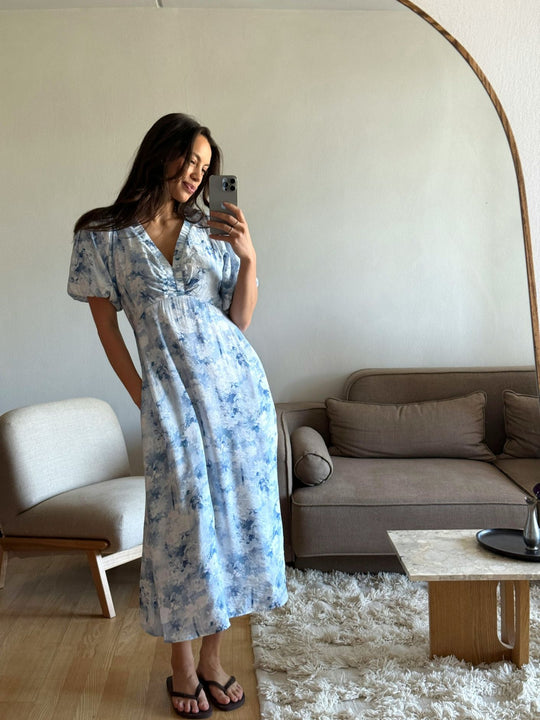 Neo Noir Illana Floral Fusion Dress Blue