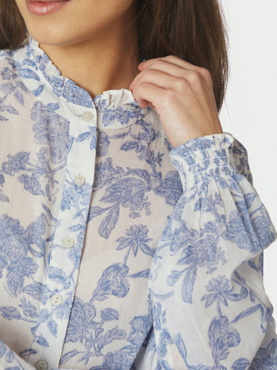 Neo Noir Oda Flower Spring Shirt White