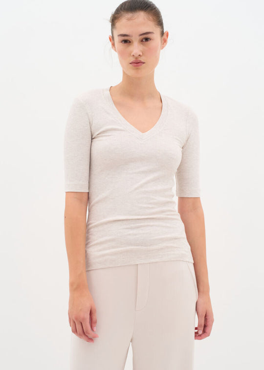 InWear DagnaIW Melange V T-Shirt Ecru