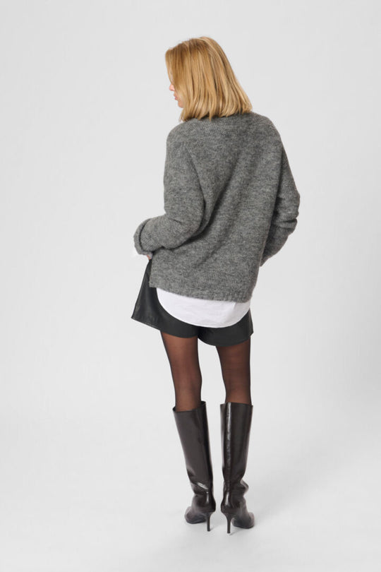 My Essential Wardrobe The Knit Rollneck Dark Grey Melange