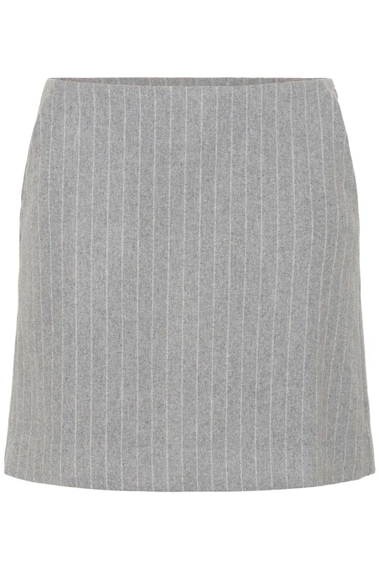 Part Two SissaPW Skirt Medium Grey Pinstripe