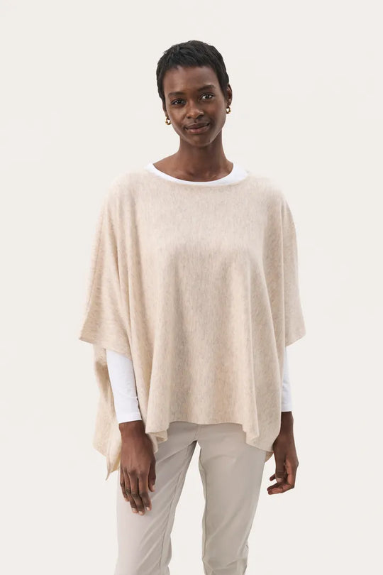 Part Two TilannaPW PO Poncho Natural Melange