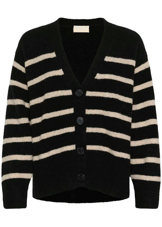 Soaked SLBriony Cardigan Black and Dune Strip
