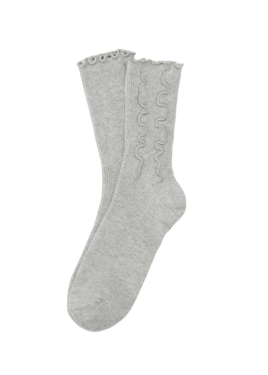 Sui Ava Ruffle Socks Grey