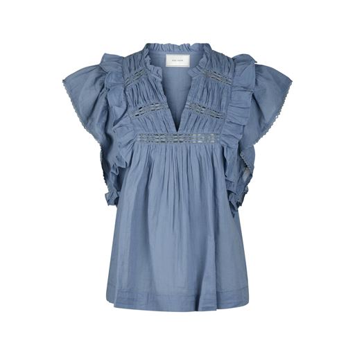 Neo Noir Jayla S Voile Top Smoke Blue