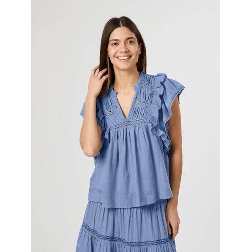 Neo Noir Jayla S Voile Top Smoke Blue